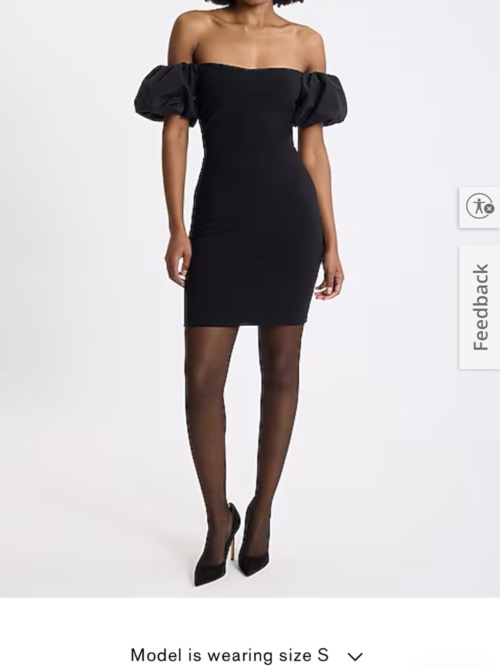 Express Black Strapless Puff Sleeve Bodycon Dress